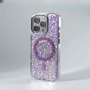 Nuevo diseñador a prueba de golpes brillo claro duro magnético funda de teléfono para iPhone 16 Pro <span class=keywords><strong>Max</strong></span> <span class=keywords><strong>Samsung</strong></span> A16 A06 <span class=keywords><strong>S22</strong></span> S23 S25 <span class=keywords><strong>ultra</strong></span> - Product Image 3