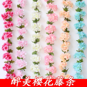 Guirlande de roses artificielles Hangyi Green Plants, 2,3 m, fleurs en soie, décoration de plafond pour Noël, couverture de tuyaux - Product Image 3