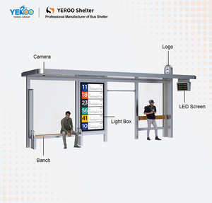 Ngoài trời xe buýt dừng LED hiển thị thông minh Cấu trúc thép không gỉ xe buýt dừng nơi trú ẩn với tấm pin mặt trời thông minh xe buýt dừng - Product Image 3