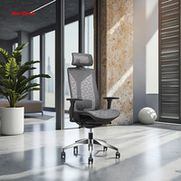 Chaise de bureau ergonomique de luxe pour PDG, moderne, de haute qualité, entièrement en mesh, avec accoudoirs, appui-tête et support lombaire réglables
