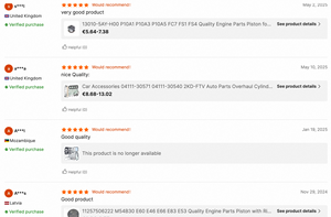 Guarnizioni in Gomma per Coperchio Valvole Motore Toyota 1GR 11214-31010 11213-31030 - Product Image 3