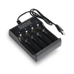 5V 3A USB 4插槽锂离子电池智能充电器，适用于10440 14500 16340 14650 16650 18500 18650 18700 21700 26650