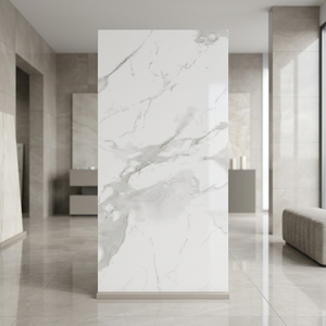 Carreaux de porcelaine émaillée effet marbre poli Alvino Statuario Bianco 60x120cm, carreaux de sol et de mur de qualité supérieure - Product Image 2