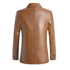 RNSHANGER Automne Nouveau Hommes Solide Couleur Vestes En Cuir Mode Coréenne Casual <span class=keywords><strong>Grande</strong></span> <span class=keywords><strong>Taille</strong></span> 6XL <span class=keywords><strong>7XL</strong></span> Lâche Costume En Cuir <span class=keywords><strong>Manteau</strong></span> - Product Image 6