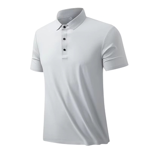 <span class=keywords><strong>Polo</strong></span> da <span class=keywords><strong>uomo</strong></span> estiva in tessuto <span class=keywords><strong>di</strong></span> seta ghiaccio con logo personalizzato, vestibilità slim, colletto senza cuciture, manica corta, personalizzabile con marchio - Product Image 4