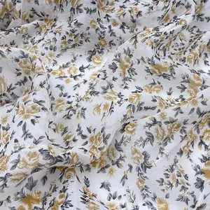 Pijamas transparentes estampado ligero tejido floral fibra percal mezclado 15% nylon 85% lyocell tela