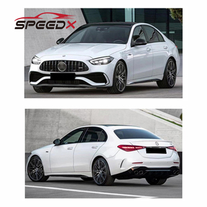 Para <span class=keywords><strong>Mercedes</strong></span> W206 Clase <span class=keywords><strong>C</strong></span> Upgrade C43 AMG BodyKit Parachoques trasero delantero Parrilla de labio delantero Spoiler Tubo de escape Kits de parachoques - Product Image 5
