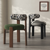 Chaise de salle à manger et de loisirs en bois, style moderne, médiéval, français rétro, avec tissu doux et pieds en bois, pour usage domestique – Offre promotionnelle