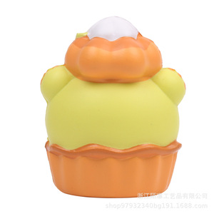 <b>Cute</b> Pumpkin Cake <b>Bear</b> PU Foam Slow Rebound Toy For Kids 2-4 Years Unisex Fidget Toy Decorative Gift - Product Image 3