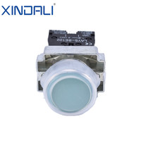 Interruptor de botón pulsador de encendido LAY5-BP31 IP65 10A 220V momentáneo con reinicio automático, cabezal redondo plano pequeño de 22mm y cubierta protectora