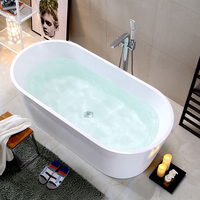 Baignoire autoportante ovale MUBI Fashion blanche pour intérieur, baignoire extra large pour adultes