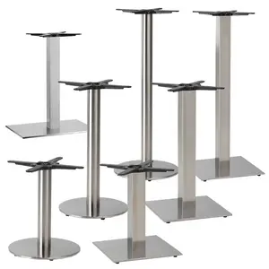 WEKIS Garden Wholesale Centre Commercial Brushed Steel Trumpet Square Rectangular Round Restaurant Furniture Caffe Table Base