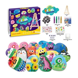 Set per Dipingere Sassi, Gioco Creativo per Bambini dai 5 ai 7 Anni, con Ciottoli Luminosi - Product Image 1
