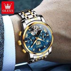 Reloj Mecánico Automático de Lujo Olevs 9965 para Hombre con Calendario y Fecha, Correa de Acero Inoxidable Impermeable, Reloj Casual de Negocios - Product Image 2