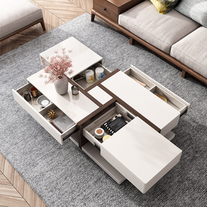 Hot Sale Lift up Living Room Furniture Modern <strong>Walnut</strong> <strong>Coffee</strong> <strong>Table</strong> Wood Storage Tea <strong>Table</strong> Design - Product Image 5