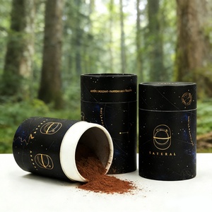 Boîte d'emballage pour poudre de cacao et café, boîte d'emballage écologique, tube en papier de qualité alimentaire, boîte en papier - Product Image 1