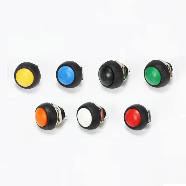 Push Button Switch PBS-33B Cut-out 12MM Self Reset Unlocked Switch Mushroom Type Horn Waterproof Button