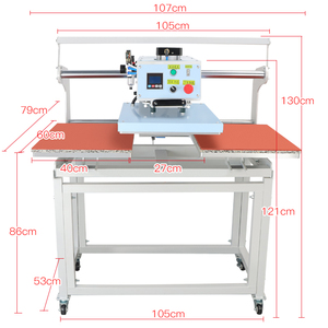 DELIOU Commercial 40*60CM Doppels tation Großformat ige Heiß presse Kommerzielles halbautomat isches Heißpress-Doppel-T-Shirt - Product Image 5