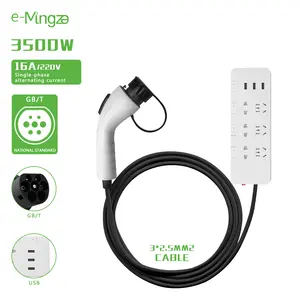 E-mingze Suministro directo de fábrica Cable de descarga de vehículos eléctricos para exteriores 16A GBT Enchufe eléctrico portátil EV