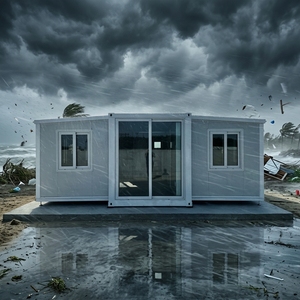 Casa Contenedor Plegable de 20 pies Resistente a Huracanes, Material de Panel Sándwich para el Sudeste Asiático, Ahorro de Energía para <span class=keywords><strong>Puerto</strong></span> <span class=keywords><strong>Rico</strong></span>, Prefabricada Moderna - Product Image 1