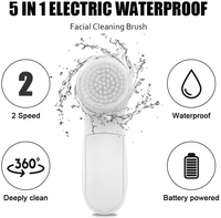 Tendance 2024 Brosse nettoyante pour le visage 5 en 1, exfoliante, soin de la peau, brosse manuelle électrique en silicone pour le nettoyage du visage