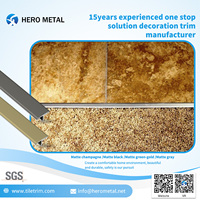 Profilé en laiton Hero Metal en forme de T pour carreaux 8mm 10mm 12mm, finition cuivre brossé, pour bordure murale et coin