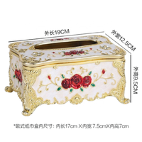 Boîte à mouchoirs de luxe européenne multi-styles en ABS |   Étui de décoration de bureau en forme de rose en relief 3D |   Organisateur de mouchoirs pour hôtel, KTV, villa, bar