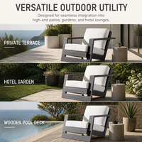 Moderner Luxus-Gartenstuhl mit Aluminiumrahmen, wasserdicht gepolsterter Loungesessel für Villa, Terrasse und Hotelprojekte