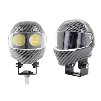 Phare auxiliaire de moto à double lentille haute luminosité, jaune et blanc, clignotant, à LED