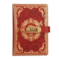 Carnet de planification créatif rétro A5, journal en cuir épaissi avec serrure thermique et mot de passe, papeterie professionnelle imprimée pour l'école
