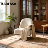 Fauteuil de loisirs en tissu fait main de style nordique moderne avec pieds en métal doré pour appartements, salons, chambres à coucher, hôtels. Production OEM
