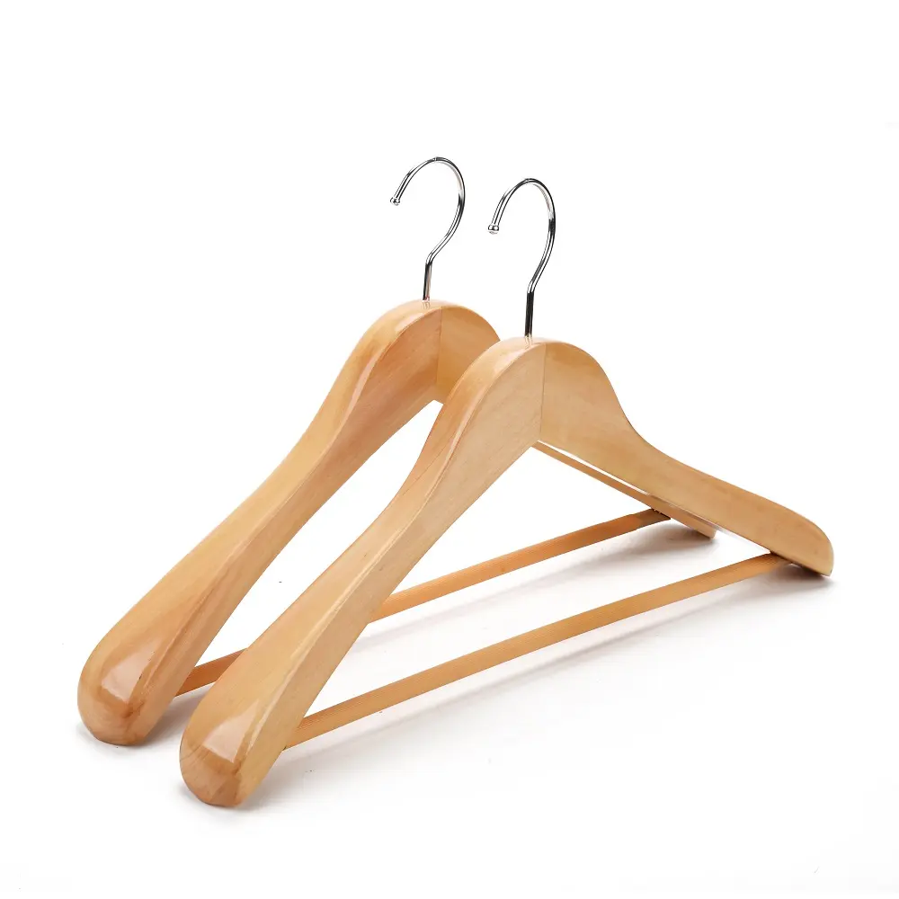 Custom Classical Luxury Clothes Wooden Coat Hangers Customized Solid Wooden Coat Hanger Stand For Sale