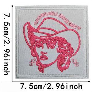 Embroidered Iron on <b>pink</b> Style Cowboy Patch for Clothing Hat <b>Bag</b> Decoration - Product Image 3