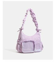 Sac bandoulière Sweet Star style japonais New Boston Pain Bag, transparent, pour fille, style coréen, avec fermeture éclair simple en silicone