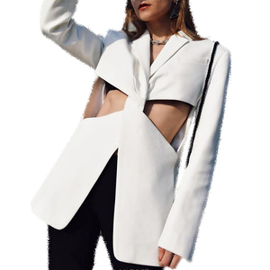 <span class=keywords><strong>Blazer</strong></span> casual personalizzato moda calda da donna scavato da esporre in vita <span class=keywords><strong>Blazer</strong></span> da ufficio foderato monopetto attorcigliato elegante <span class=keywords><strong>Blazer</strong></span> causale - Product Image 6