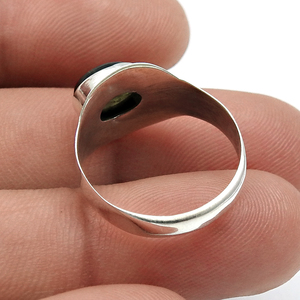 Anneaux de Tourmaline naturelle de conception de luxe anneaux de pierre de naissance faits à la main minimalistes pour l'OEM vert de bagues de fiançailles de Tourmaline des femmes - Product Image 4