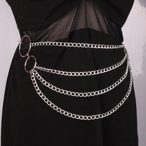 Cadena de cuerpo y cintura transfronteriza europea y americana, dorada, multicapa, con borlas, para fiesta, de aleación de zinc - Product Image 2