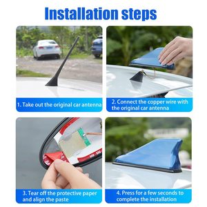 Antena de Radio para Auto con Forma de Aleta de Tiburón de 6.69 Pulgadas, Montaje Adhesivo Universal para Techo de Auto, Amplificador de Señal FM AM - Product Image 3