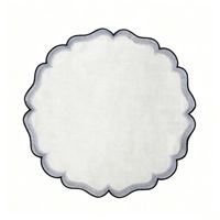 Set de table rond personnalisable de style japonais, brodé et festonné, 38x38cm, en coton et lin, résistant à la chaleur, pour la maison et les restaurants