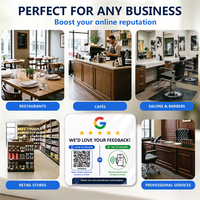 Autocollant NFC de révision Google en acrylique avec code QR pour avis clients – Panneau étanche pour table, comptoir, mur, restaurant, hôtel, commerce de détail