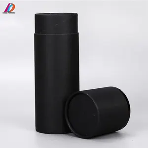 Cilindro redondo personalizado matte preto tubo de papel de papelão