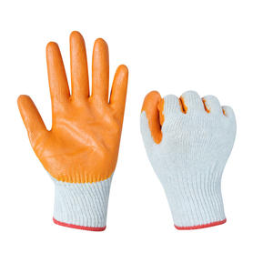 Gants suspendus en caoutchouc plat de mode Gants en coton enduits de <span class=keywords><strong>latex</strong></span> <span class=keywords><strong>orange</strong></span> de sécurité Gant de travail de sécurité - Product Image 1