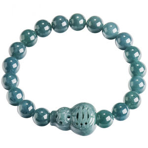 หยกธรรมชาติสีน้ำเงินหยกน้ำเต้า สร้อยข้อมือหยกดีไซน์ดั้งเดิมสไตล์จีน ของขวัญพร้อมใบรับรองการประเมินราคา SL148 - Product Image 5