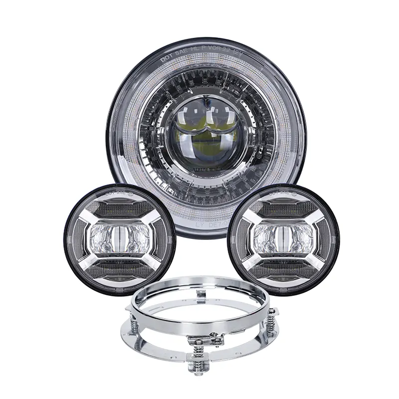 Dot Approved 7 Inch Round Headlight 4.5 Inch Fog Projector Led Light For Harley Davidson Street Glide 2006-2013