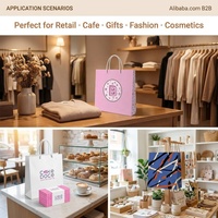 Sac cadeau en papier mat rose de luxe avec logo personnalisé, pelliculage et poignée en ruban de satin pour cosmétiques, vêtements, boutiques et marques