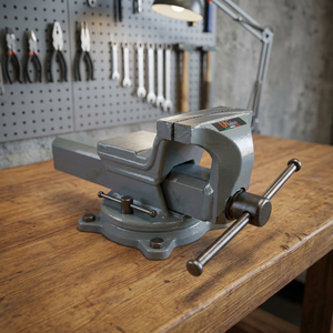 Ttake Industrial Iron/<b>Metal</b> Pipe <b>Bench</b> Vise Strong with Swivel Base 200mm Max Opening 150mm Jaw Width OEM Customizable - Product Image 2
