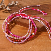 Bracelet en pierre de 4 mm pour femme, cadeau de bijoux, pierre précieuse naturelle, rhodonite, jaspe rouge, bracelet à perles extensible fait à la main