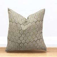 Housse de coussin imprimée géométrique florale beige 100 % coton, taie d'oreiller neutre pour canapé, salon, décoration intérieure, vente en gros