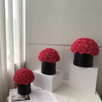 Lovebay Logo personnalisé Forever Roses Boîte en forme de champignon Vraies fleurs conservées de longue durée Roses de champignon éternel Roses conservées
