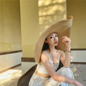Bán Buôn Kích Thước Khác Nhau Giấy <span class=keywords><strong>Hat</strong></span> Kỳ Nghỉ Bãi Biển Mô Hình Lớn 80Cm Quá Khổ Mũ Rơm Cho Phụ Nữ Rộng vành - Product Image 1